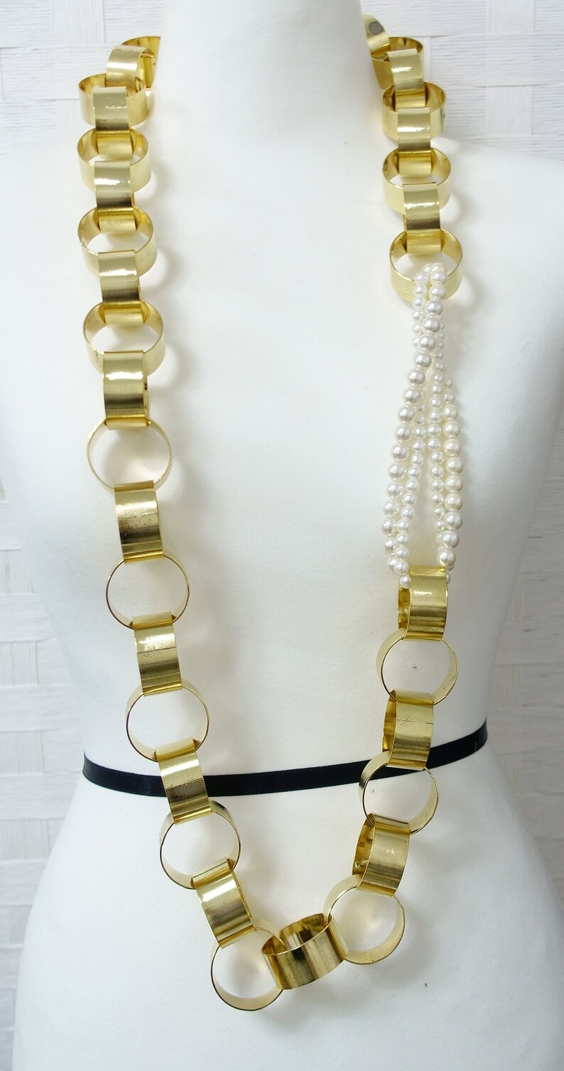 Long Statement Necklace,Chunky Necklace,Big Necklace,Round Necklace,Pearl Necklace,Chain Necklace,Big Chain Necklace
