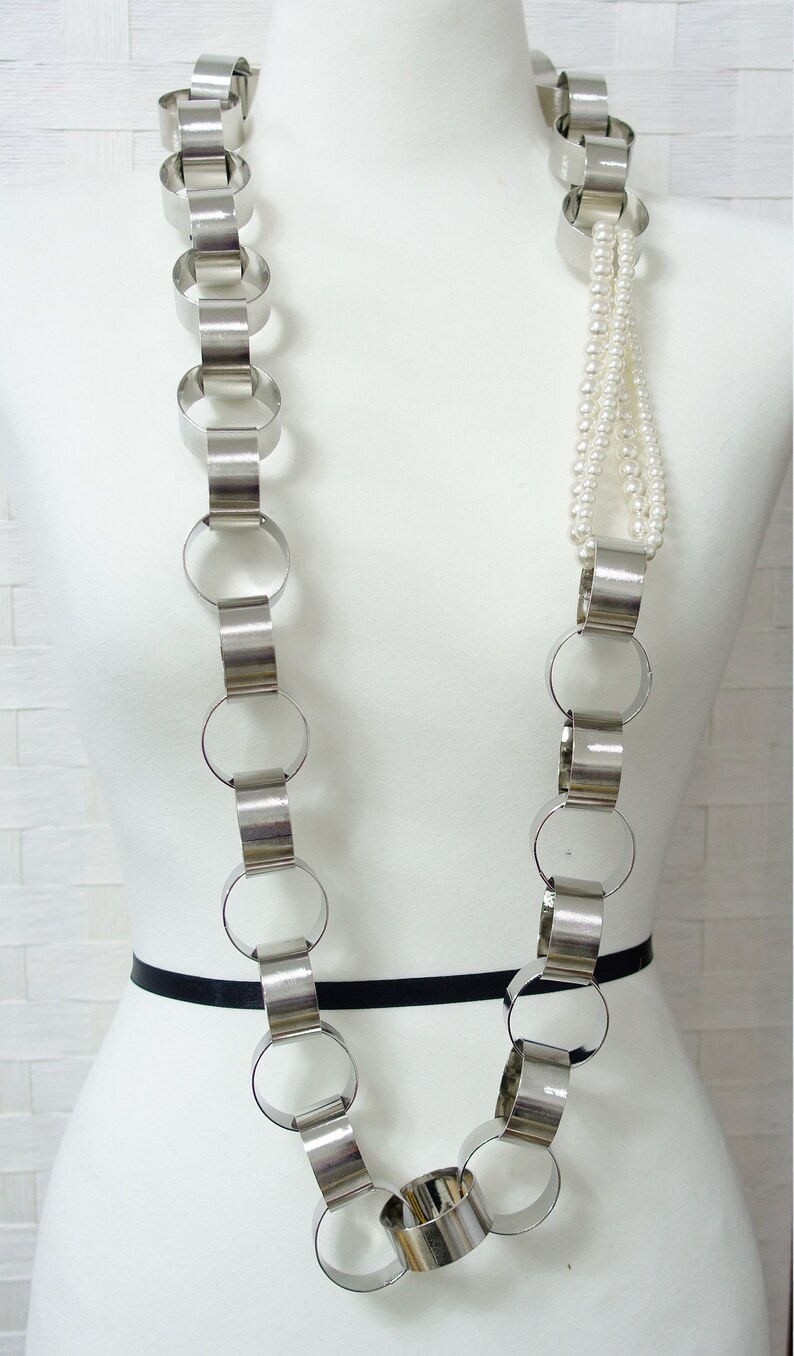 Long Statement Necklace,Chunky Necklace,Big Necklace,Round Necklace,Pearl Necklace,Chain Necklace,Big Chain Necklace