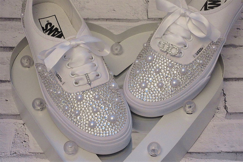 Bridal Wedding Crystal & Pearl I Do Vans / Custom Etsy UK