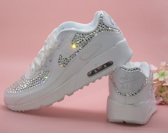 Custom Crystal Wedding Bridal Nike Air Max 90, Swarovski Nike, Bridal Sneakers, Bride Trainers.