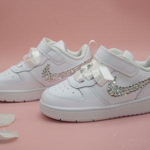 Custom Baby Toddler Crystal Low Top Nike, Bling Baby Shoes, Custom Baby Nike, Toddler Nike.
