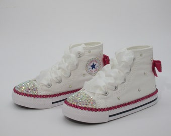 Converse personnalisées en cristal : chaussures bébé fille Aurora Borealis