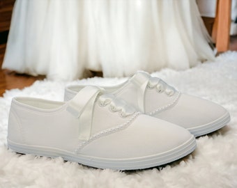 Wedding Bridal Trainers for Bride, Pearl Wedding Pumps, Bride Sneakers.