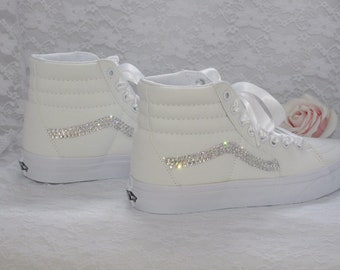 Custom  Crystal Old Skool Vans: Bridal Wedding Sneakers
