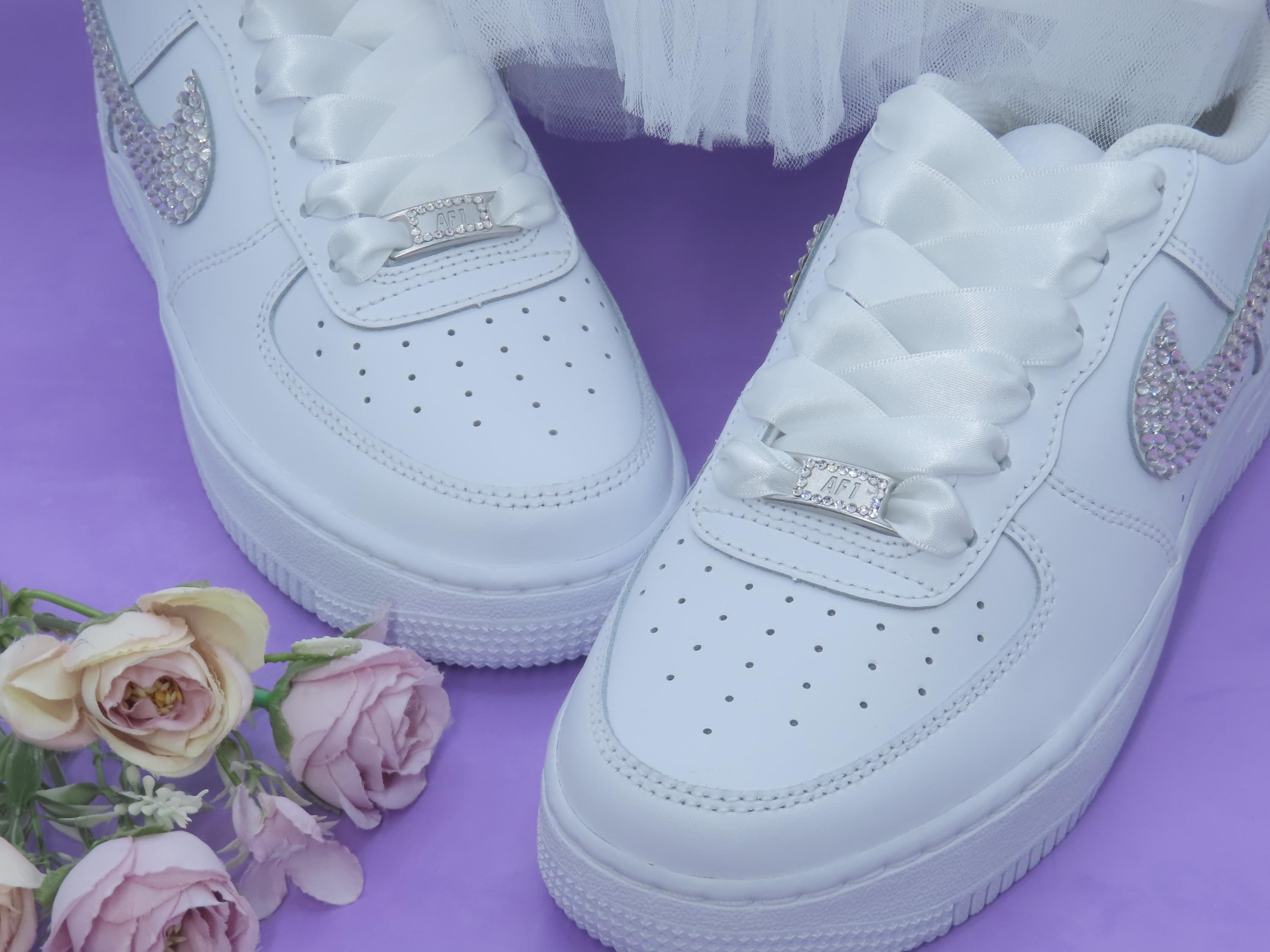 Buy Bridal Custom Crystal Nike Air Force 1 Wedding Trainers 
