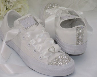 Benutzerdefinierte Braut Brautschmuck, Kristallperlen-Hochzeits-Turnschuhe