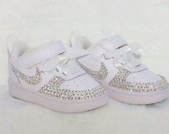 Custom Crystal Baby Nike Trainers, Hand Embellished