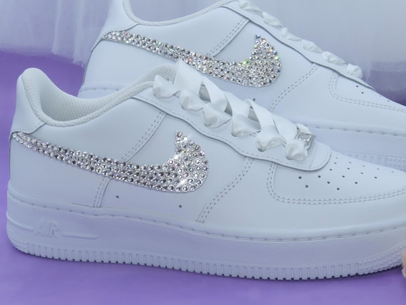 スニーカー Air Force 1 Low x Swarovski \"Marry and Me\" Bridal Sneakers Wedding Air Force 1 Low Bride Sneakers Mrs Shoes Rhinestone