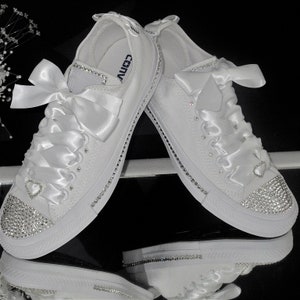Bridal wedding Custom Crystal Converse- Bride Converse- Bling Converse Sneakers Trainers.