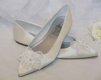 Custom Ivory Bridal Flats, Flat Shoes For Bride, Wedding Shoes.