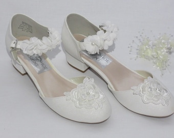 Chaussures personnalisées de demoiselle d’honneur pour filles, chaussures de communion, chaussures d’occasion de fête pour filles.