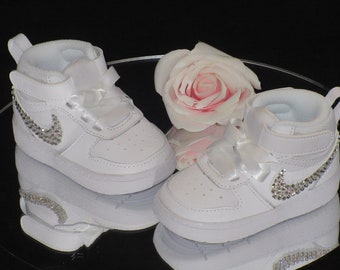 Custom Baby Toddler Crystal Nike, Bling Baby Shoes, Custom Baby Nike.