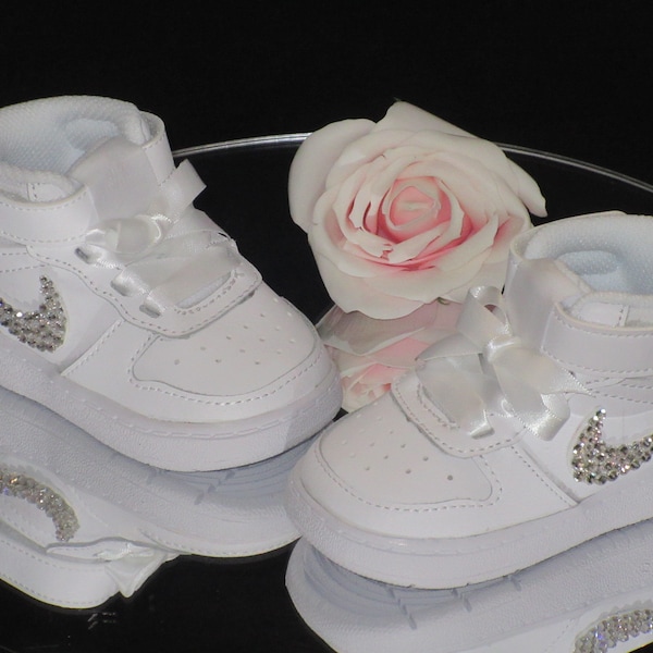 Custom Baby Toddler Crystal Nike, Bling Baby Shoes, Custom Baby Nike.