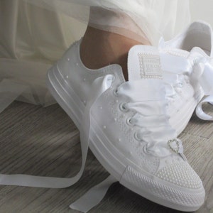 White wedding converse clearance shoes