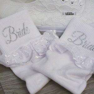 Bride Frilly Socks, Wedding Trainer/Sneaker Socks, Personalised Wedding Socks, Gift For Bride.