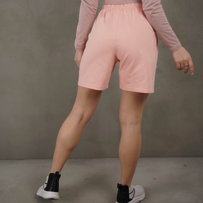 Light pink women shorts, ladies cotton shorts, Ukrainian Brand image 8