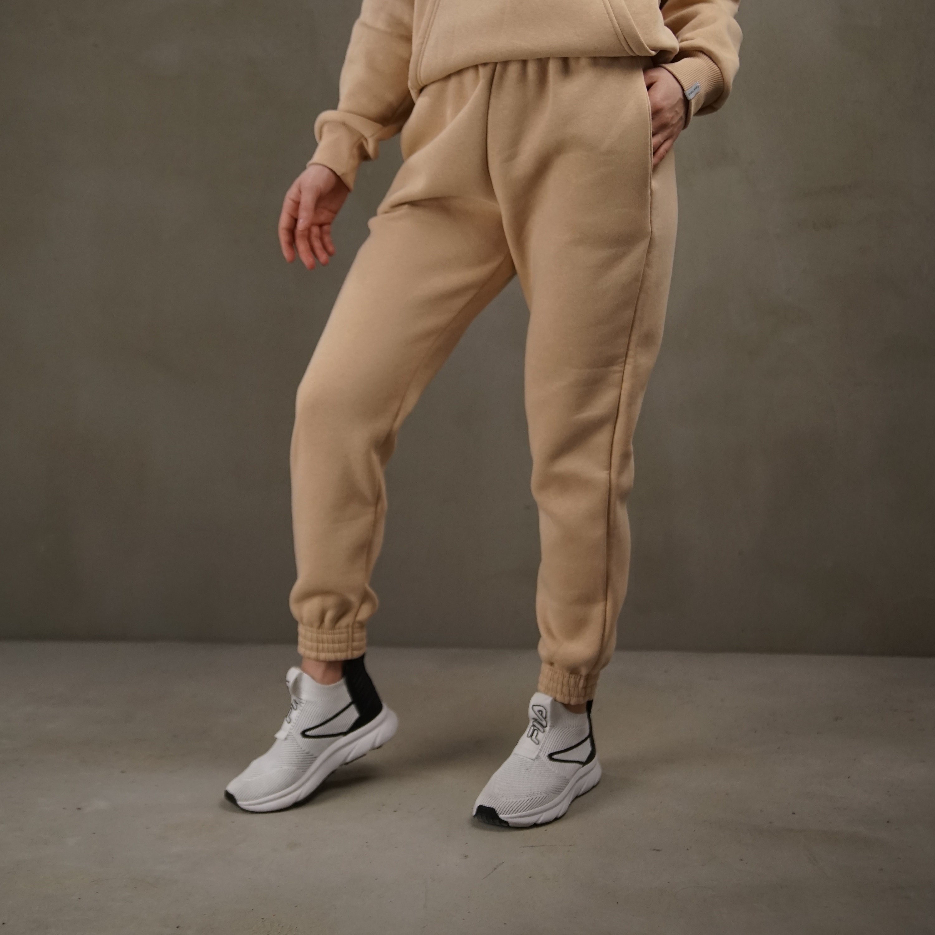 Beige Hoodie and Joggers Set, Oversized Hoodie, Women Beige Joggers