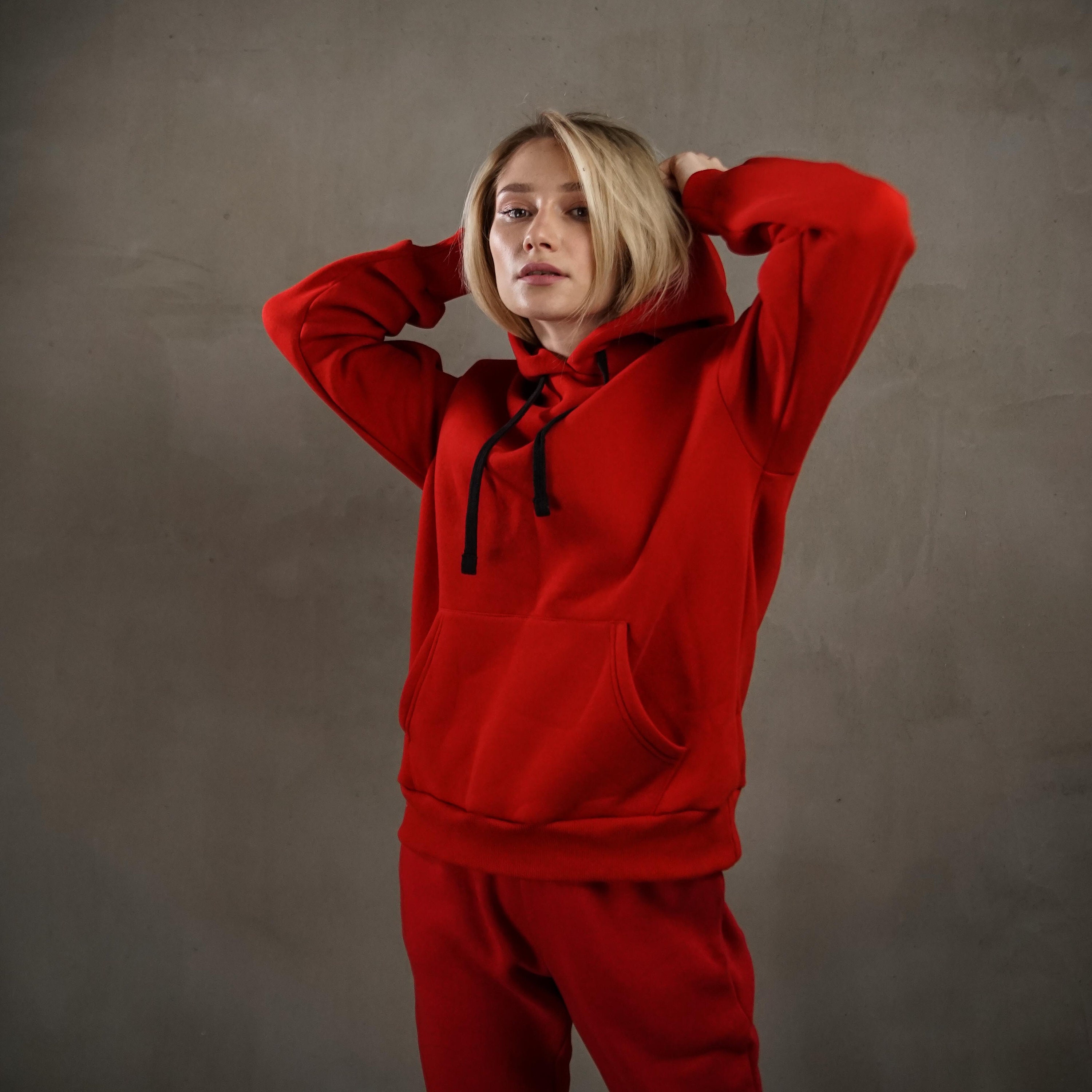 Bore festspil Han Red Hoodie and Joggers Set for Woman Oversized Hoodie - Etsy