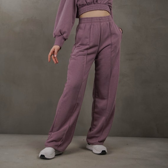 Pastel Purple Woman Palazzo Pants High 