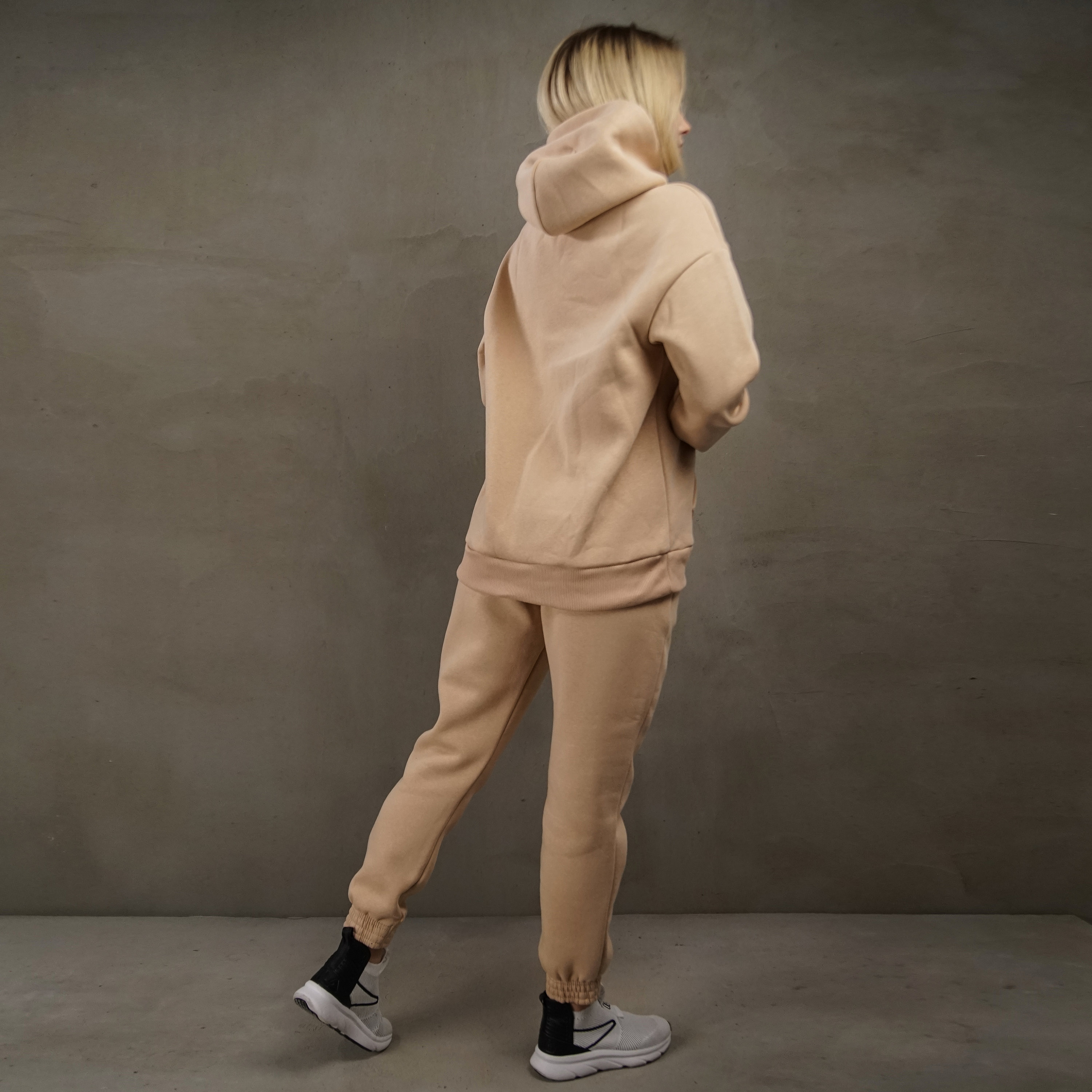 Beige Hoodie and Joggers Set, Oversized Hoodie, Women Beige Joggers