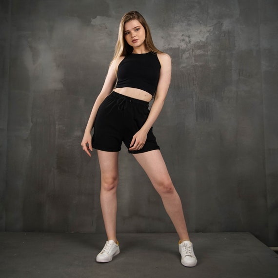 Top negro sin mangas top corto para mujer top deportivo para mujer Etsy Mexico