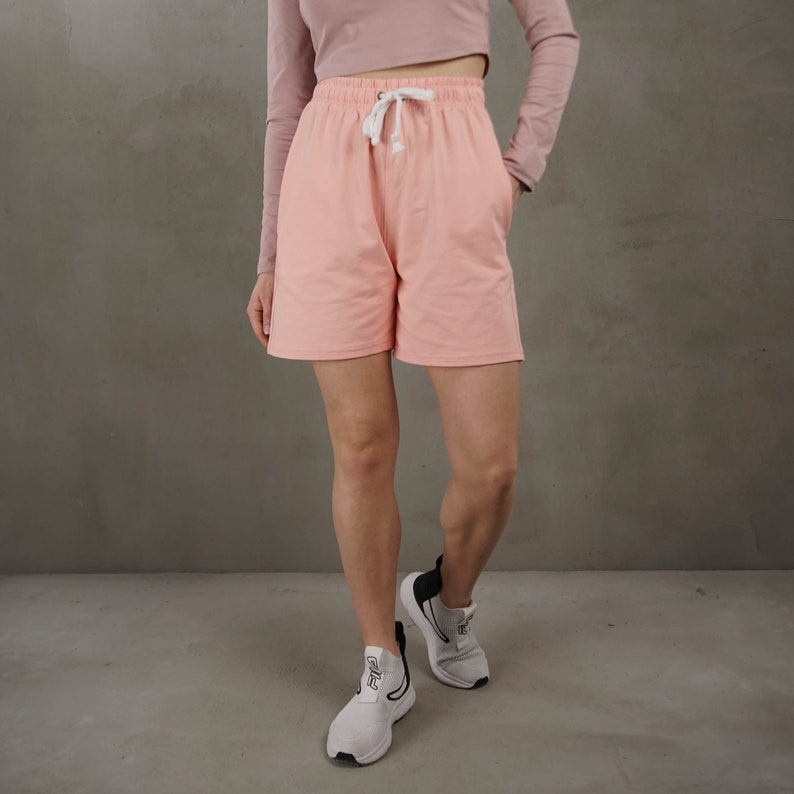 Light pink women shorts, ladies cotton shorts, Ukrainian Brand image 6