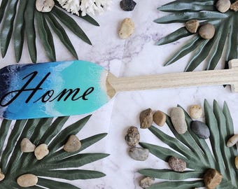 Wooden Ocean Resin Oar  Home Wall Hanging Beach Waves Gift Idea Decor Dark Waters Wall Art Beach Decor Coastal Vibes Gift