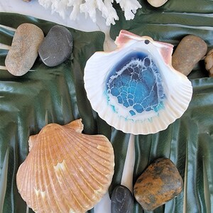 Ocean Resin Shell Ring Dish Trinket Dish Waves Engagement Gift Idea ...