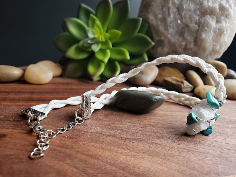 Gorgeous Unique Handmade One of A Kind Turquoise And Stone Braided Choker Necklace!