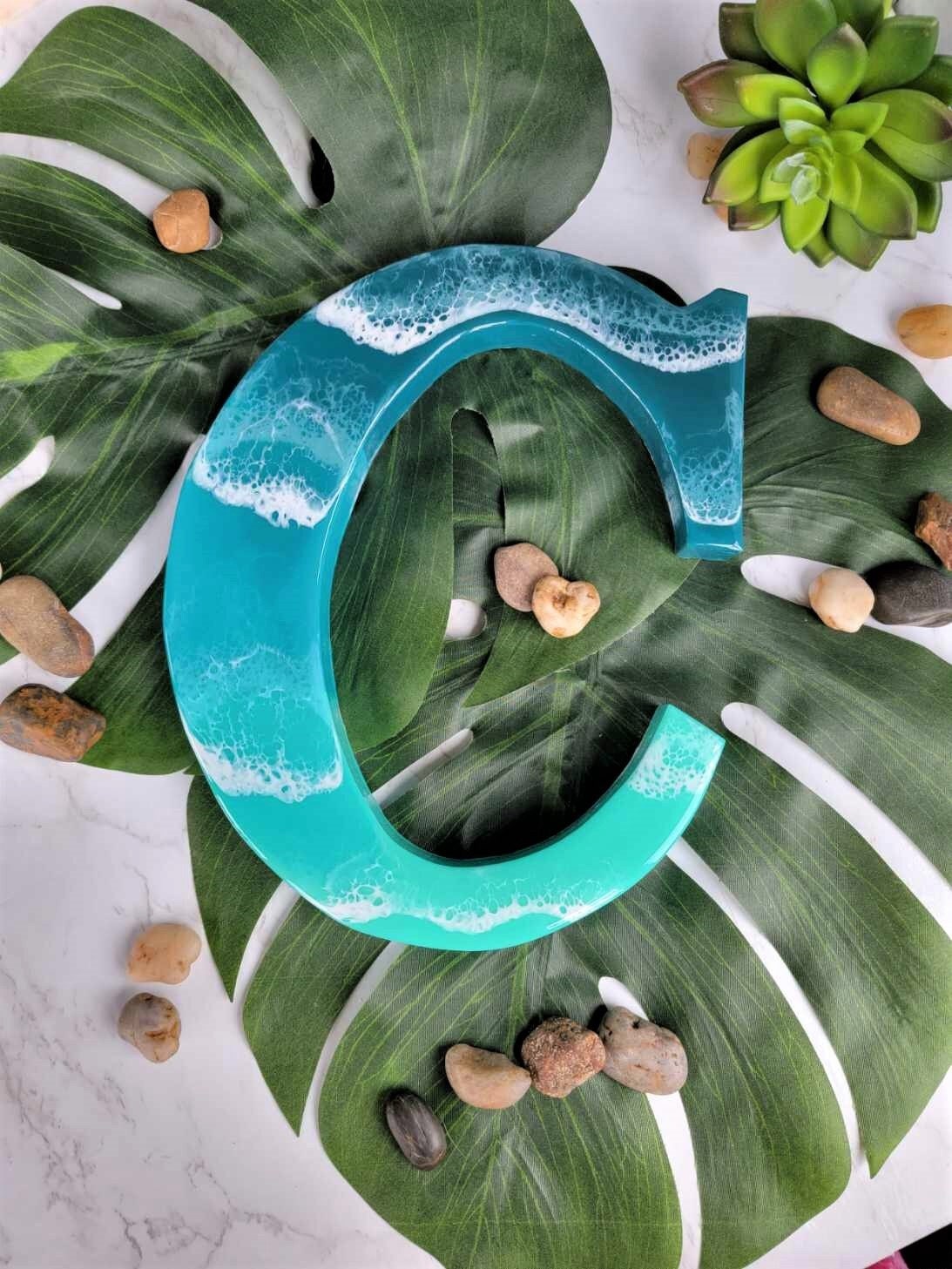 Wooden Ocean Resin Letter C Wall Hanging Beach Decor Waves Etsy