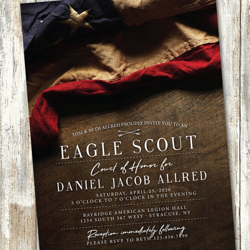 EAGLE SCOUT Woodgrain Courtofhonor Invites / Digital Etsy