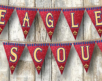 EAGLE SCOUT Printed BANNER / Court of Honor Banner / Assembled / 8x10 Pennant Size /  #EagleScoutBanner #PrintedBanner #Scouts