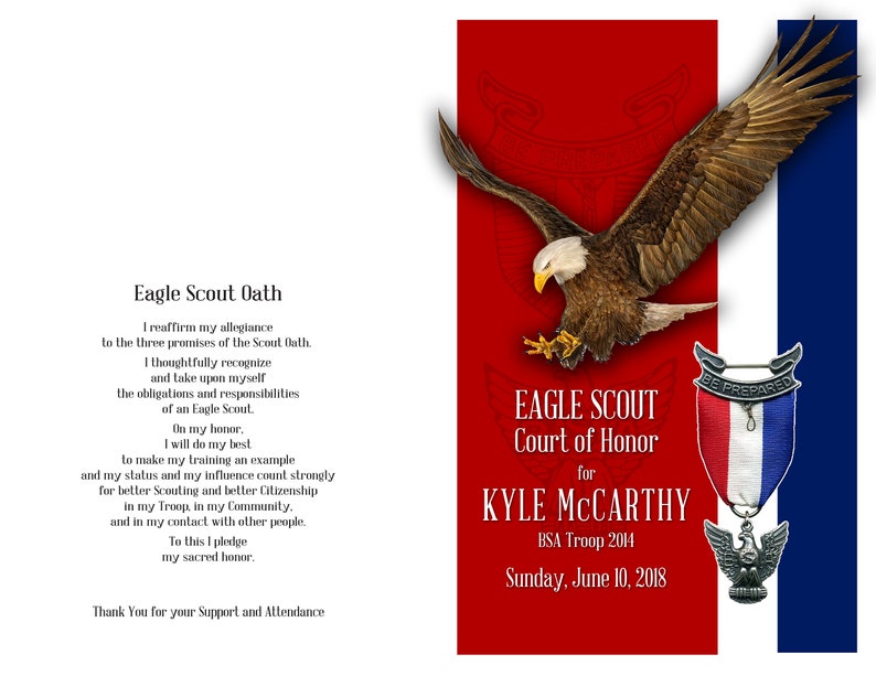 EAGLE SCOUT Thank You Cards / Court of Honor / Digital Flat or - Etsy