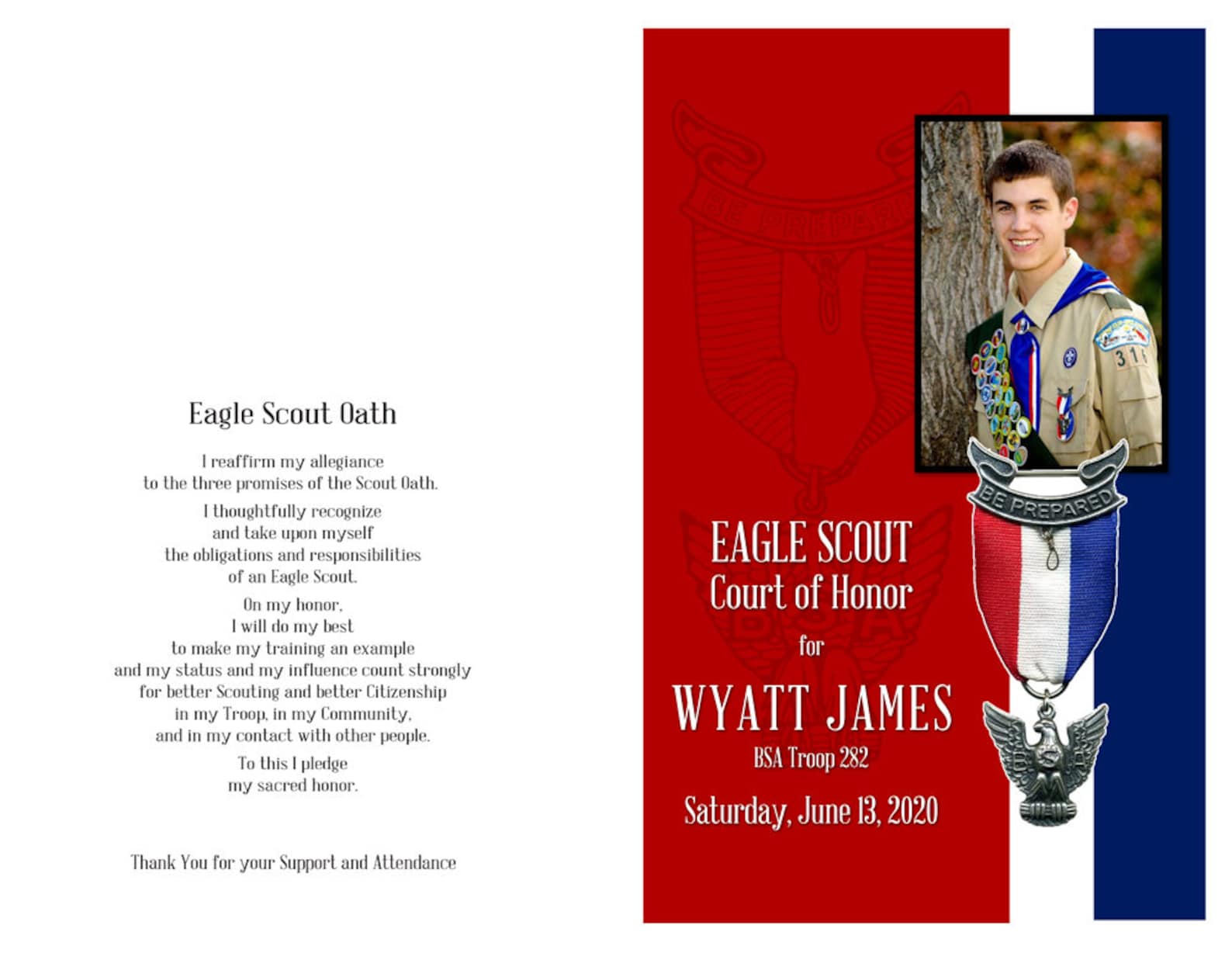 EAGLE SCOUT Program Covers / Photo Court of Honor Program / - Etsy