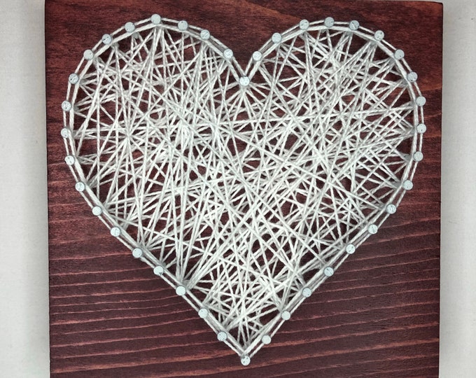 Heart String Art Wooden Sign - Valentine's Day Decor - Etsy