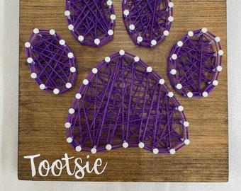 Paw Print - Personalized String Art Wooden Sign – Pet/Animal Décor