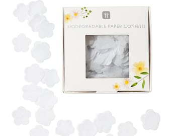 Witte biologisch afbreekbare bruiloftsconfetti, bruiloftsconfetti, bruiloftsdecoraties, feestconfetti, bruiloftsgast tafelconfetti, eco-vriendelijk