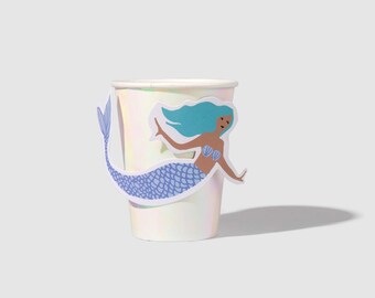 Mermaid Party Cups x 10, Mermaid party supplies, Mermaid party cups, Mermaid party tableware, Mermaid Birthday, mermaid tail cups