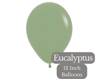 Eucalyptus Sage Green Balloons, High Quality Latex Sage Green Balloon Bundle, Baby Shower Balloons, Sempertex Eucalyptus Green Balloons