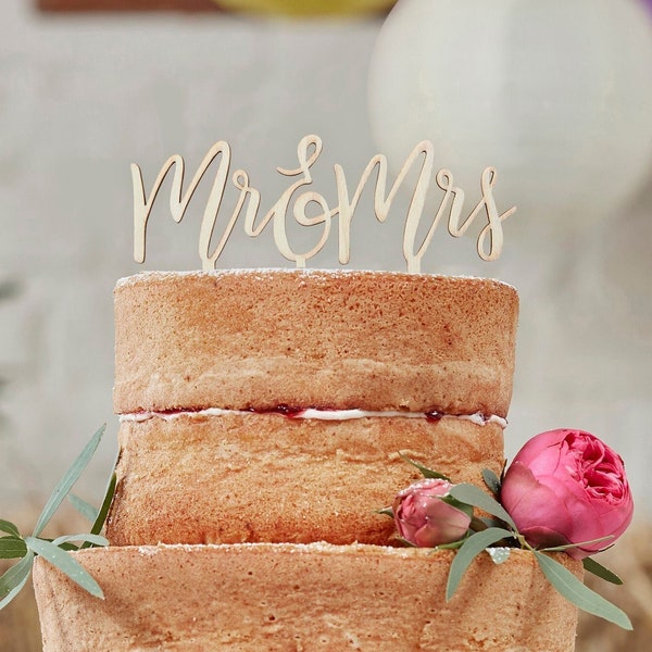 Rustic Mr and Mrs Cake Topper, Wooden Wedding Cake Topper, Wooden Cake Topper, Mr & Mrs Cake Topper, Rustic Wedding Cake Decorations