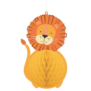 Safari Animal Party Decorations, Lion Safari party decorations, Jungle birthday party, Safari theme party, paper fans, decorations