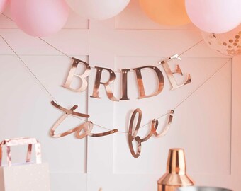 Hen Party Rose Gold Bride to be Banner, Bride to be Bunting, bachelorette decorations, Hen party decorations, bride to be decor