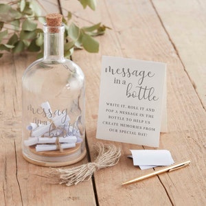 Alternative Wedding Guest Book, Message In A Bottle Party Guest Book, Wedding Guest Book, Wedding Advice Bottle, Modern Wedding Decoration