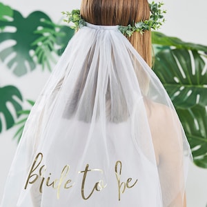 Eucalyptus Bride to Be Headband Veil Metal, Eucalyptus Hen Party Veil, Bachelorette Party, Bridal Shower Decor, Bride to be Hair Accessories