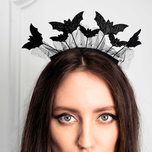 Halloween Headband with Bats, Halloween bat outfit black