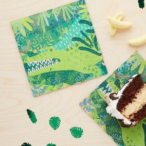 Jungle Birthday Party Napkins x 20, Alligator Jungle party napkins, Crocodile party tableware, Kids jungle theme party, Jungle birthday