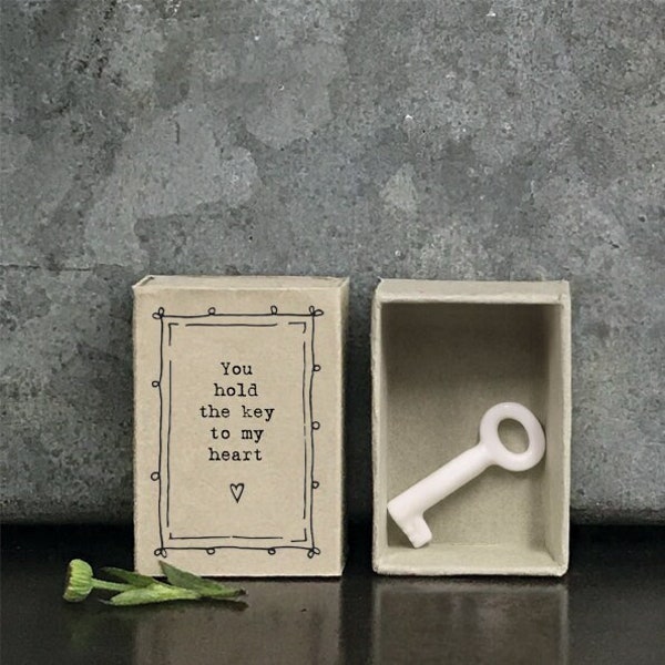 Porcelain Matchbox Key Gift For Loved One Gift, Porcelain Keepsake Gift, New Home Gift, Porcelain Home Gift For Friends