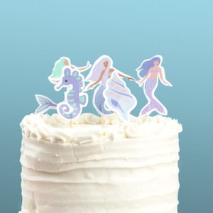Mermaid Cupcake Toppers x 10, Coterie Party Mermaid Cake Toppers