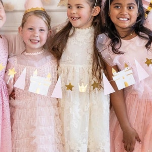 Bandierine per feste da principessa, decorazioni per feste da principessa, striscioni per feste da principessa, tema per feste da fata, articoli per feste da principessa, feste da principessa per bambine