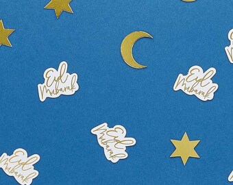 Eid Table Decoration, Eid scatter confetti, Gold Eid decorations, Eid party decorations, Eid confetti, Eid al-Fitrm, Eid Mubarak celebration